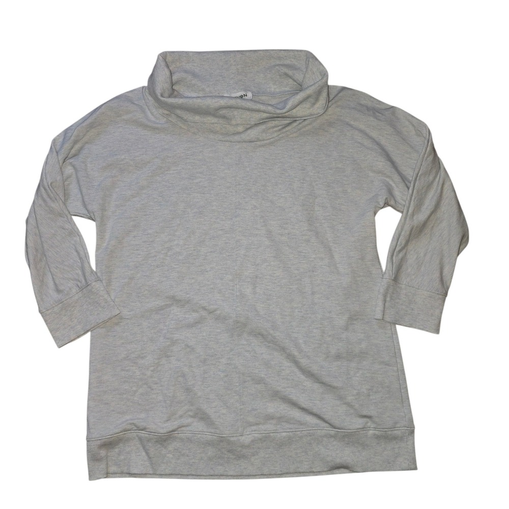 Haven‎ Well Within Women Cowl Neck Sweatshirt Heather Blue 3/4 Sleeve Small